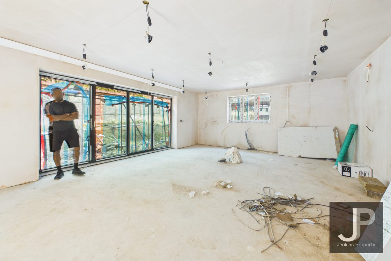 Undeveloped kitchen-family room shell